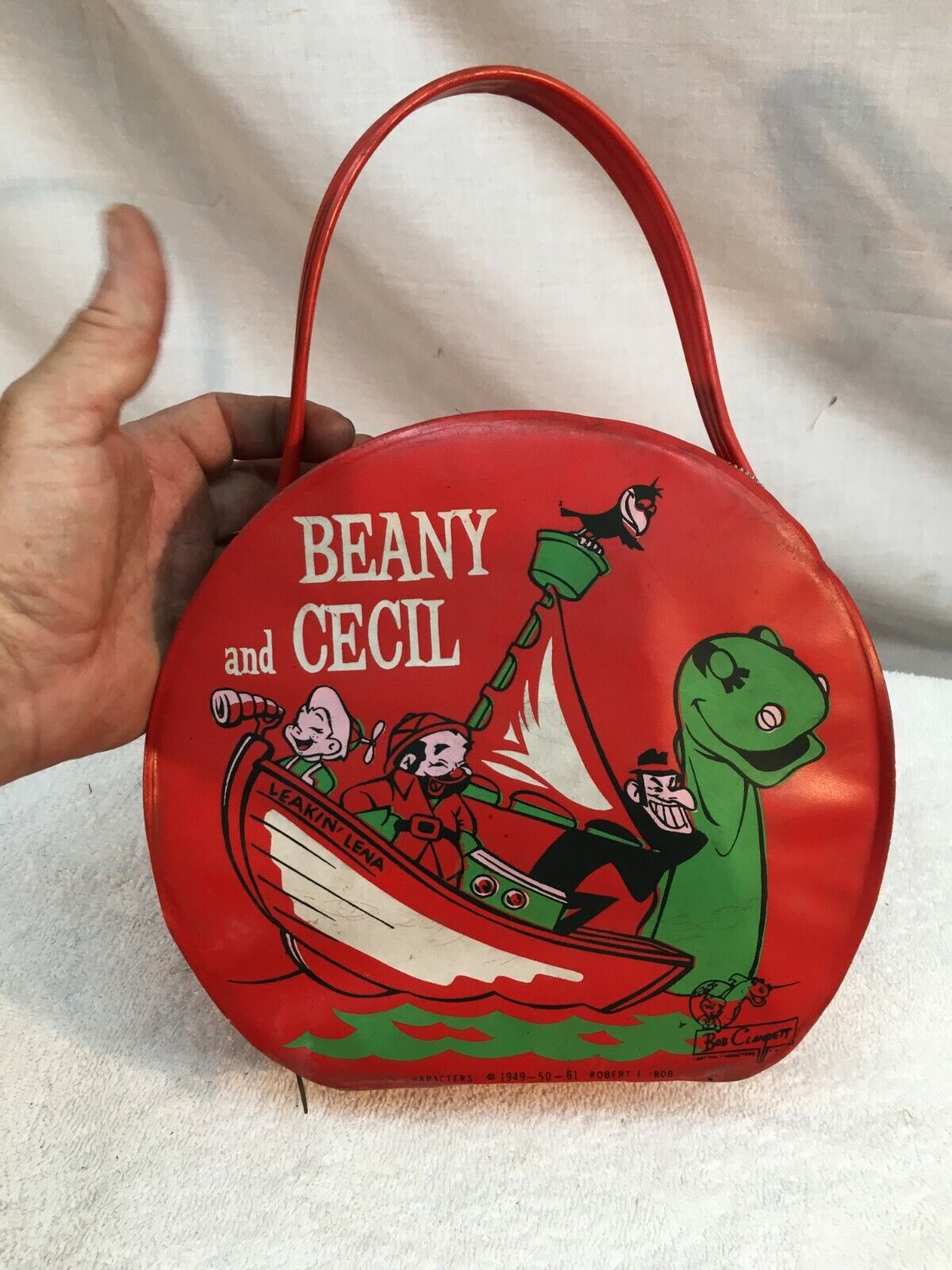 Vintage rare BEANY AND CECIL Vinyl Lunchbox Bag Purse Style 1950s