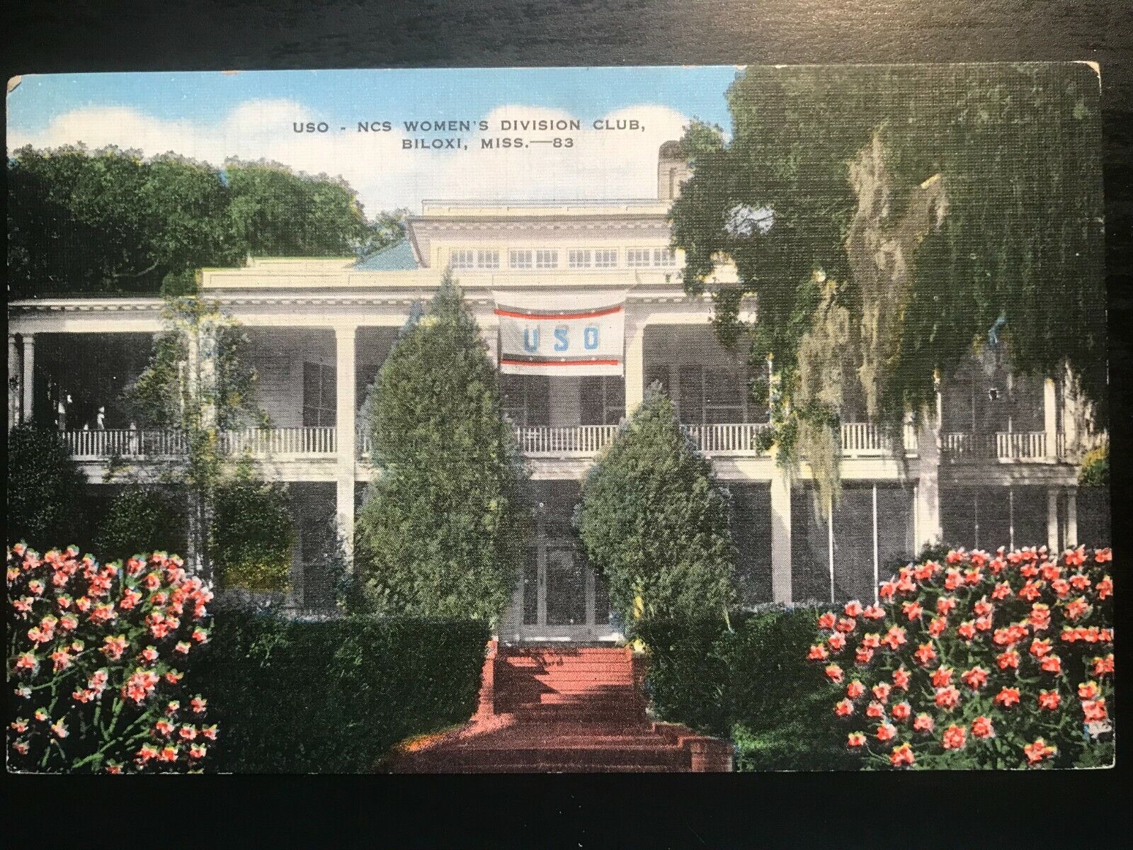 Vintage Postcard 1930-1945 USO NCS Women\'s Division Club Biloxi Mississippi