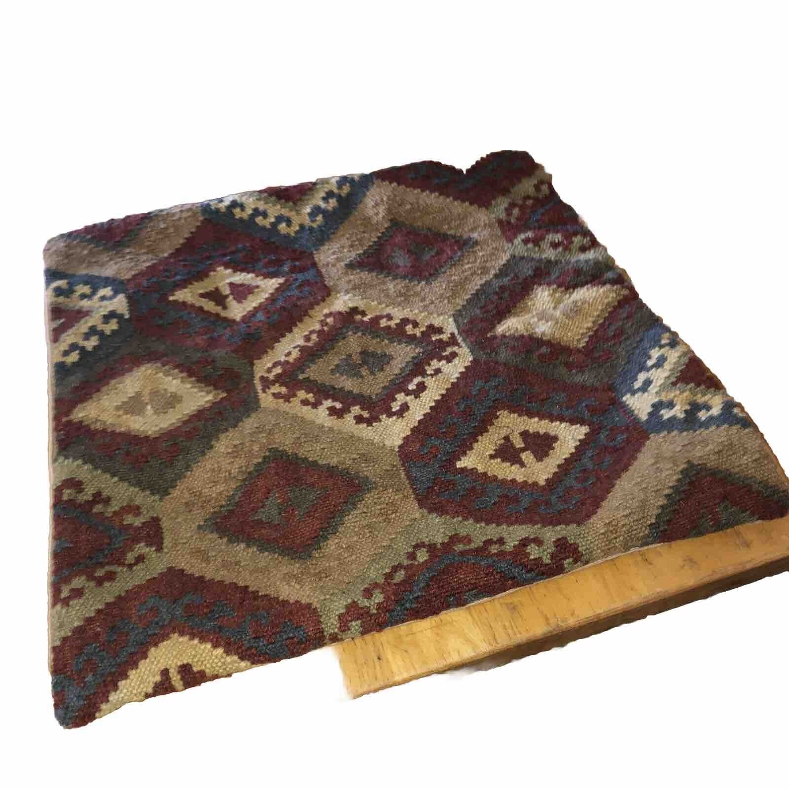 VTG Pottery Barn Kilim Wool/Cotton Multicolor 18” Square Pillow Cover #2 Fun