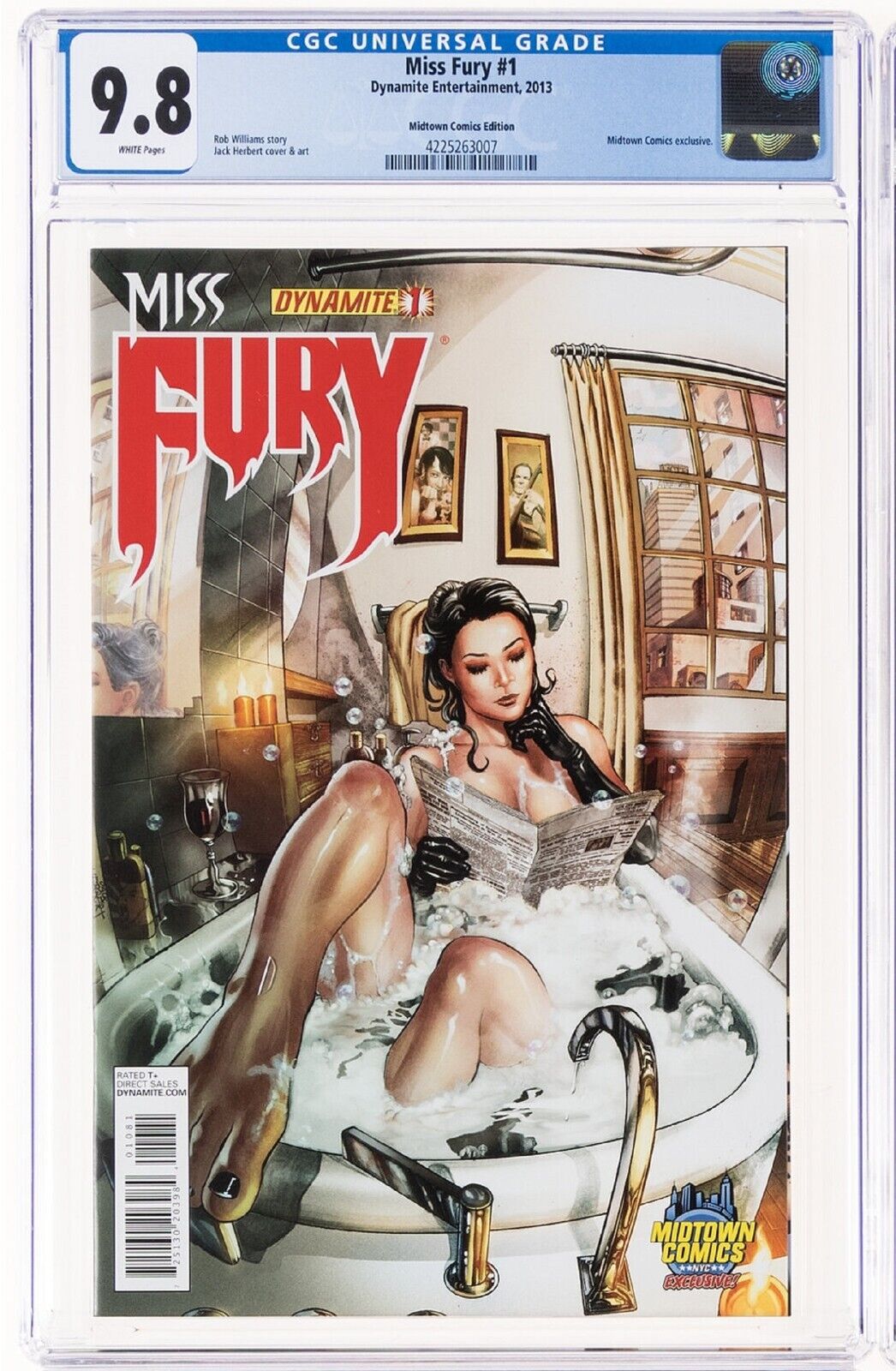 🔥RARE HTF Miss Fury #1 CGC 9.8 Midtown EXCLUSIVE Variant 2013 Dynamite HOT Book