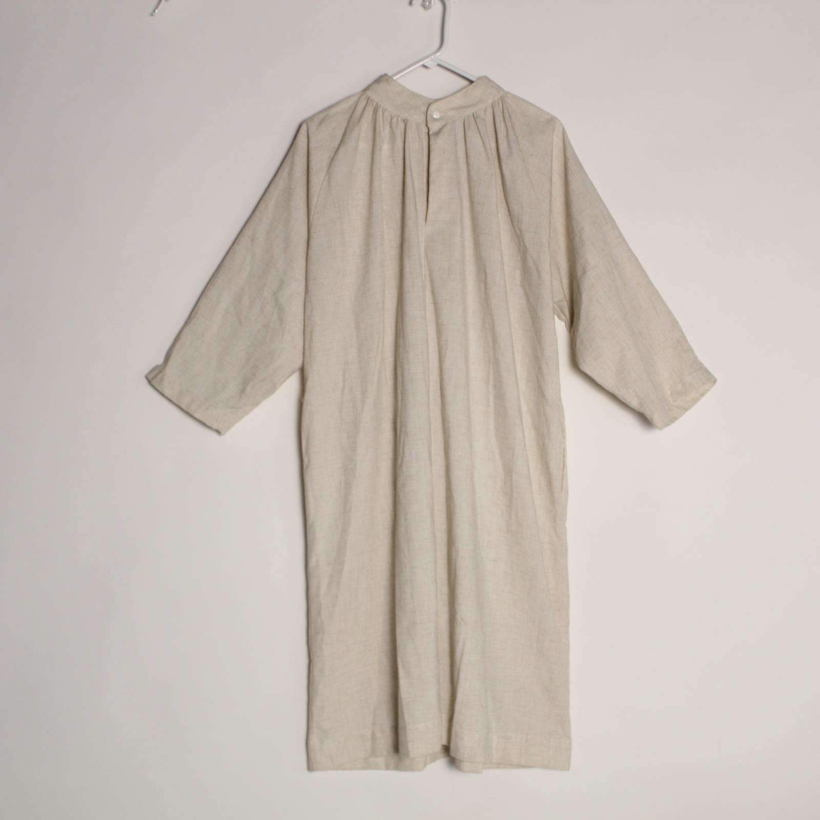 Vintage Abbey Brand Beige Woven Vestment Alter Server Gown Dress Size 15 Church