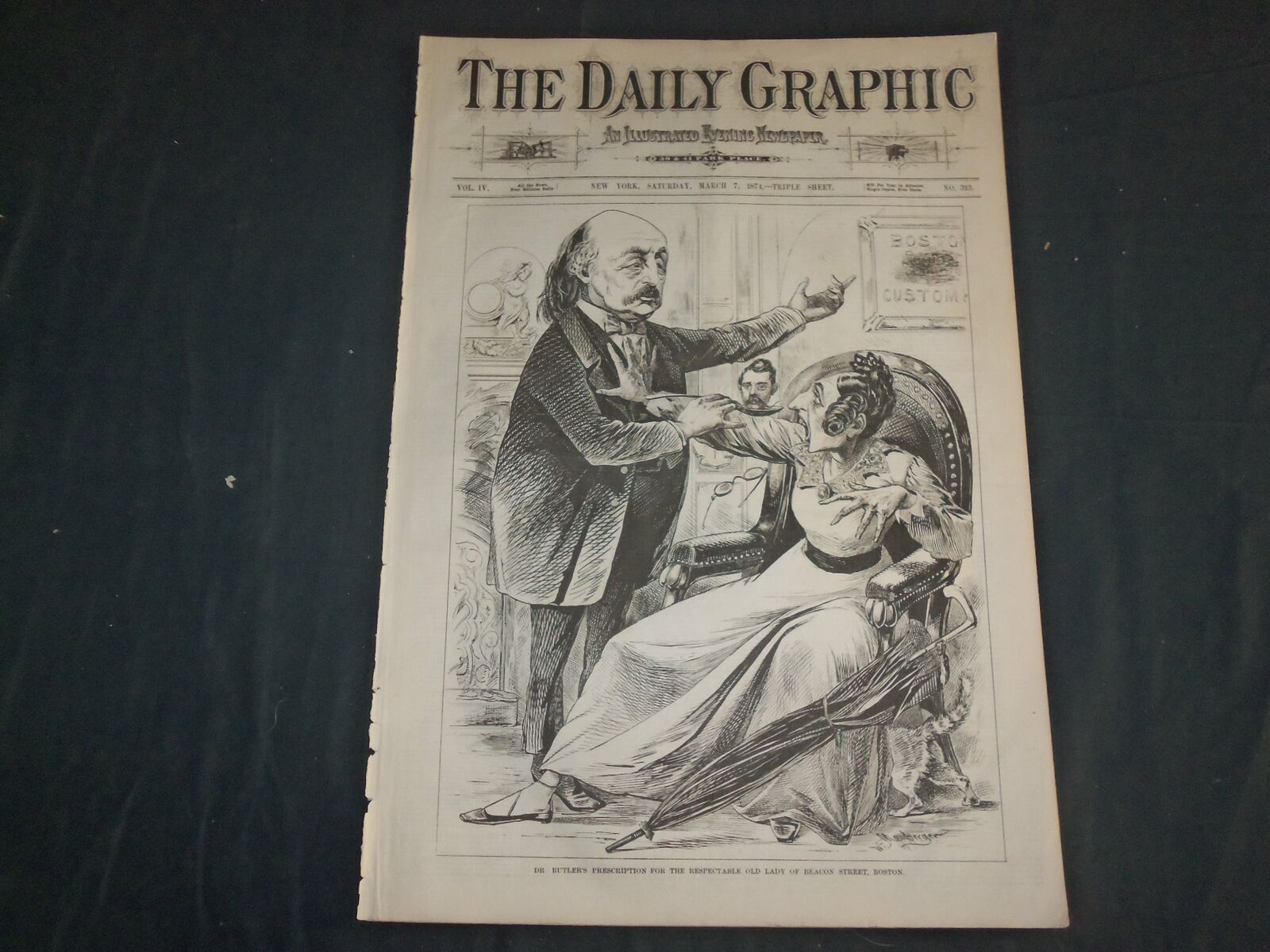 1874 MARCH 7 THE DAILY GRAPHIC NEWSPAPER - DR. BUTLER\'S PRESCRIPTION - NT 7651