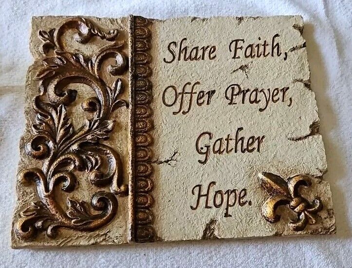 Inspirational Religious Plaque Share Faith Offer Prayer Gather Hope