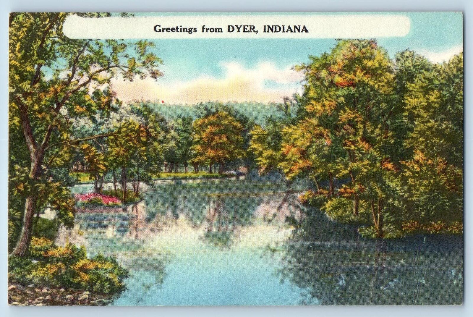 c1950's Greetings From Dyer Lake Grove Indiana Correspondence Antique Postcard