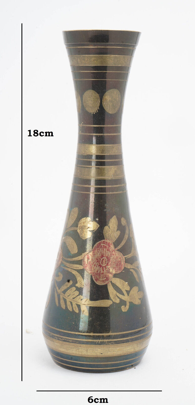 Vintage Aesthetic Handmade And Hand Black Brass Flower Vase