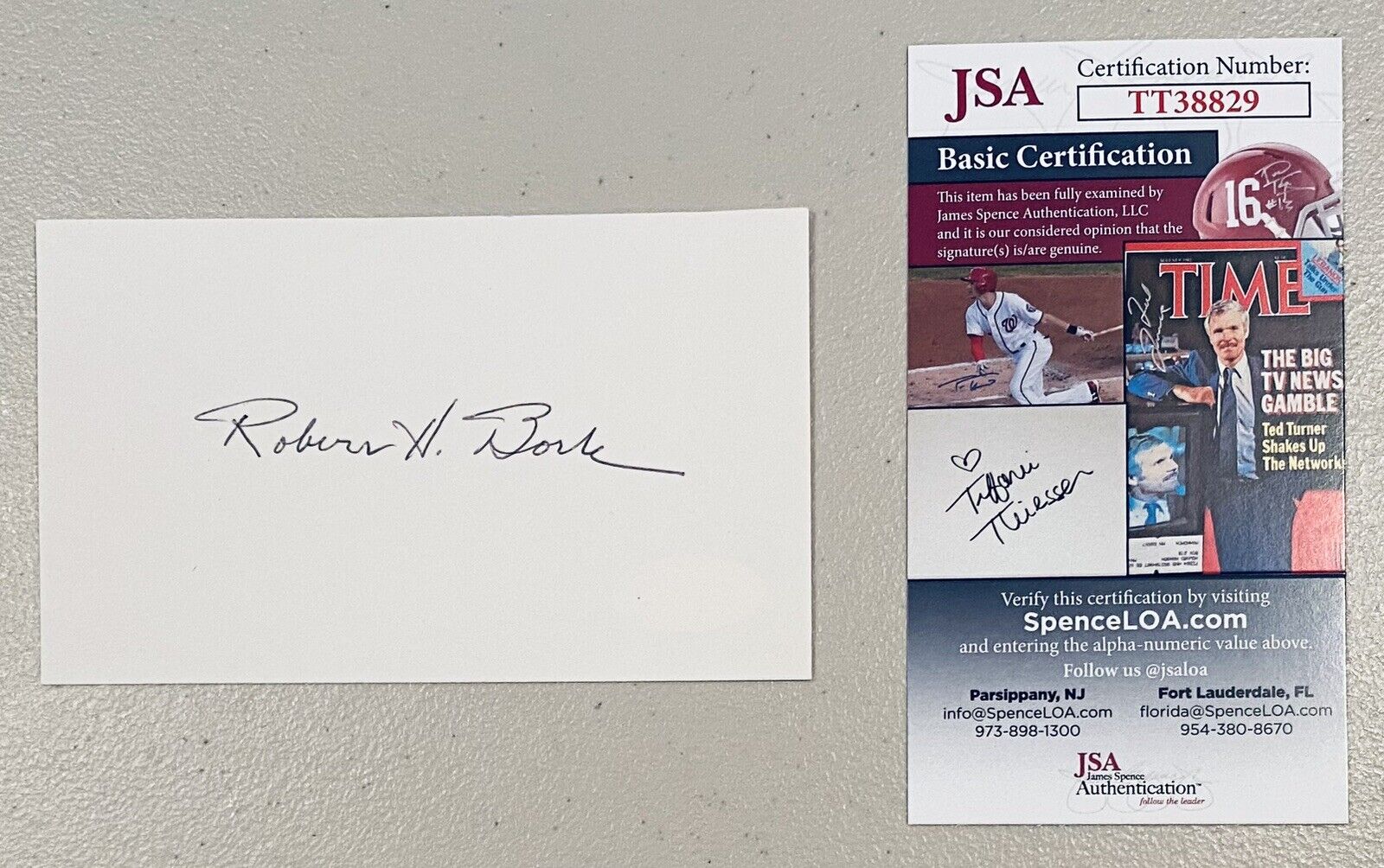 Robert Bork Signed Autographed 3x5 Card JSA Certified Supreme Court Nominee