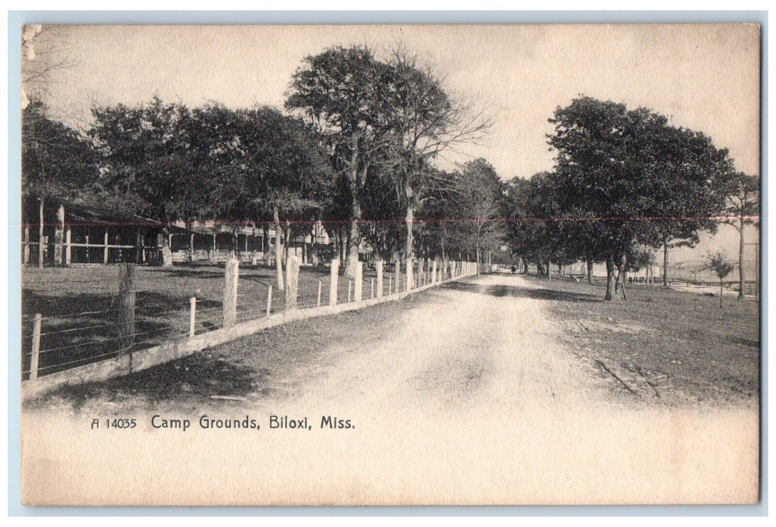 c1905 Camp Grounds Dirt Road Biloxi Mississippi MS Rotograph Antique Postcard