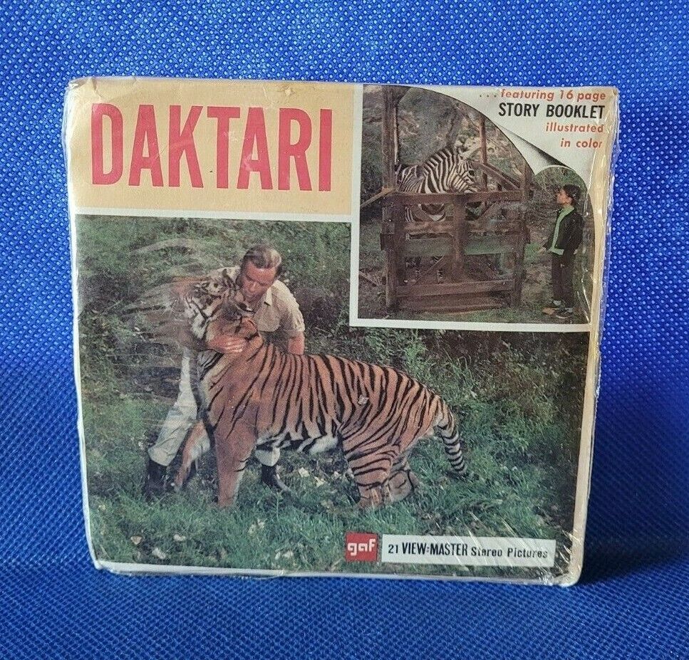 SEALED B498 Daktari A Tiger\'s Tale Doctor 1960s TV Show view-master Reels Packet