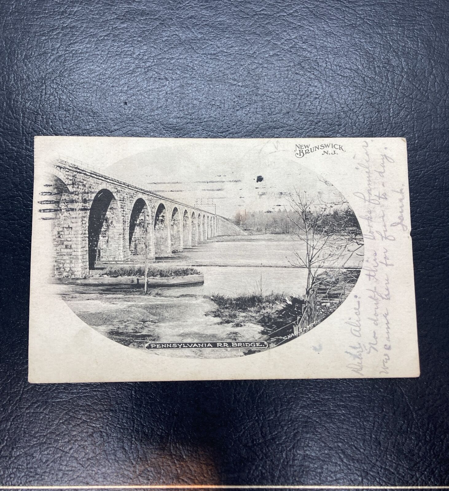 Pennsylvania Railroad Bridge New Brunswick New Jersey Vintage Postcard 1905