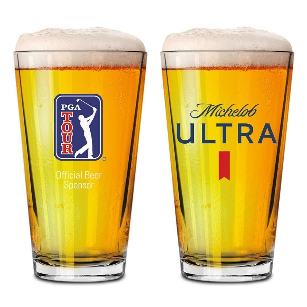 Michelob Ultra PGA Golf Pint Glass Set - New - Set of 2