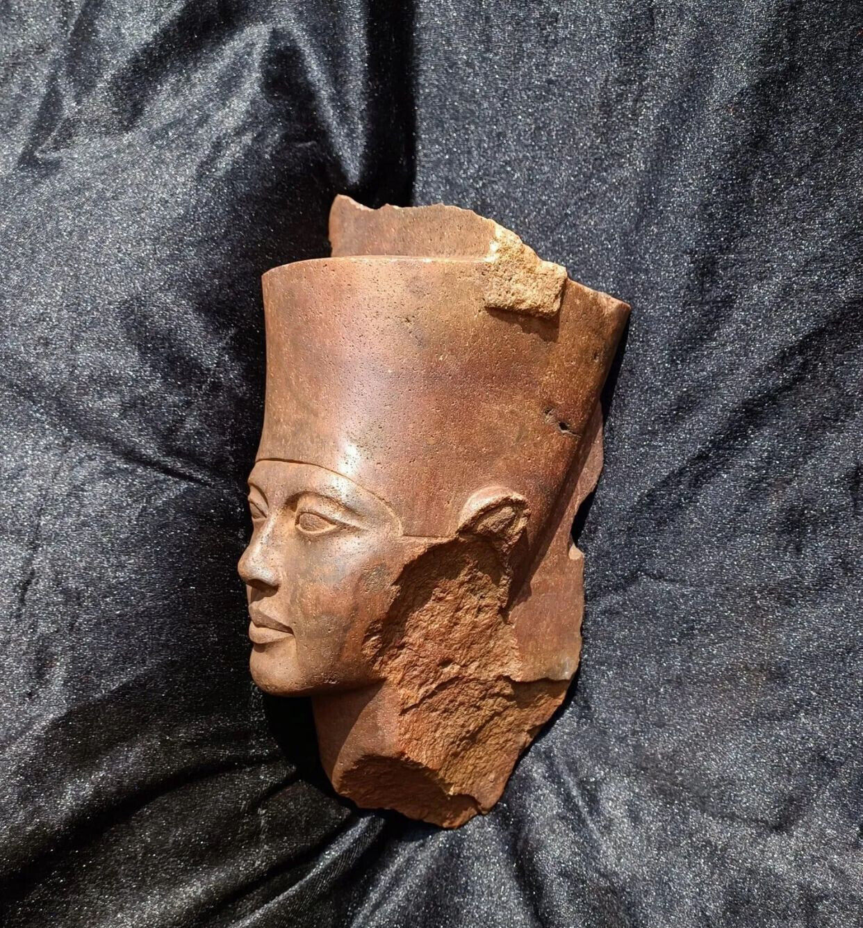 Authentic RARE Tutankhamun head Quartzite stone Unique Egyptian Pharaonic BC