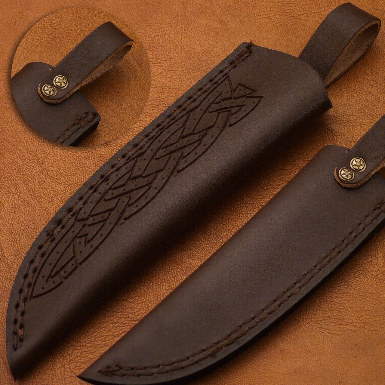 Beautiful Leather sheath fits 8inches 9 inches and 10 inches  Tan