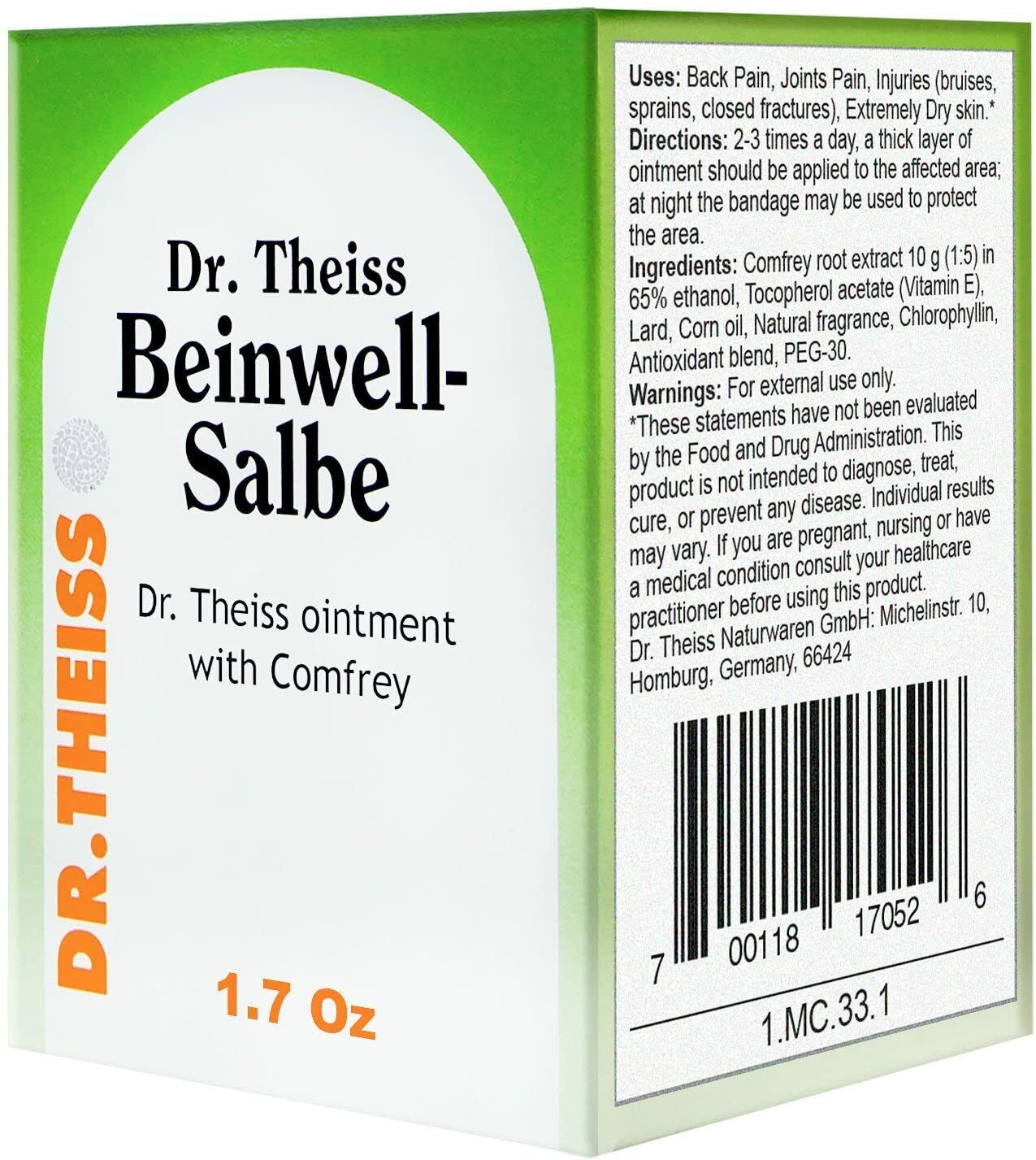 Over the counter Ointment Comfrey Beinwell-Salbe with Larkspur by Dr. Theiss 50g
