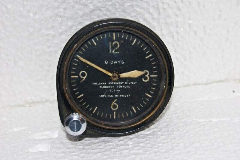 REVUE THOMMEN AIRCRAFT military A-11 1938-45 onboard 8 days swiss vintage clock.