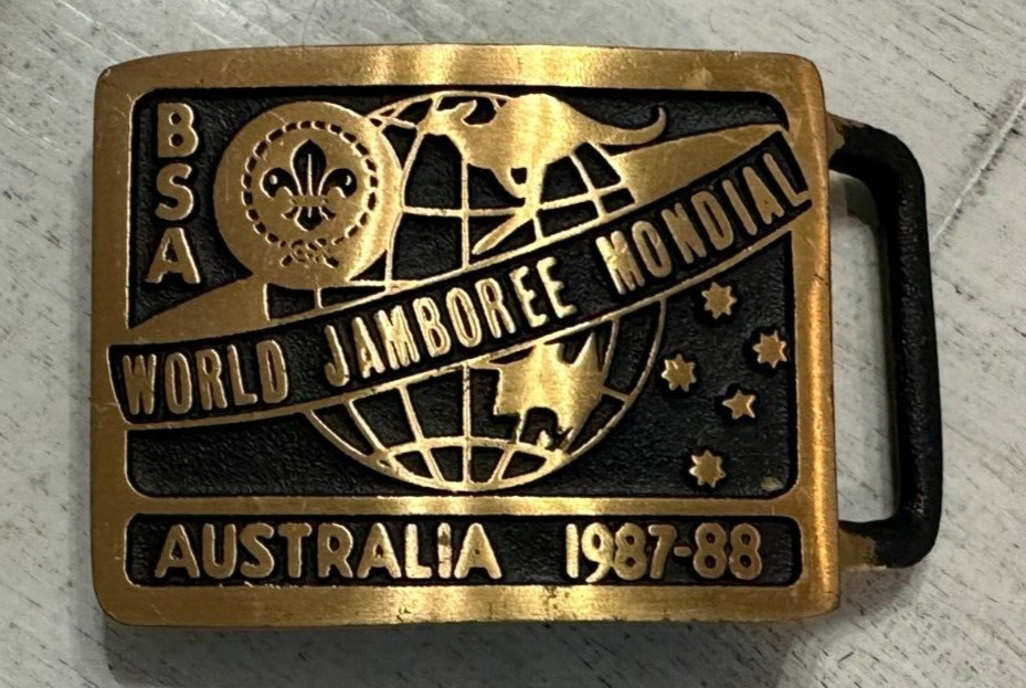 BSA Max Silber 1987 - 1988 World Jamboree AUSTRALIA Boy Scout Belt Buckle