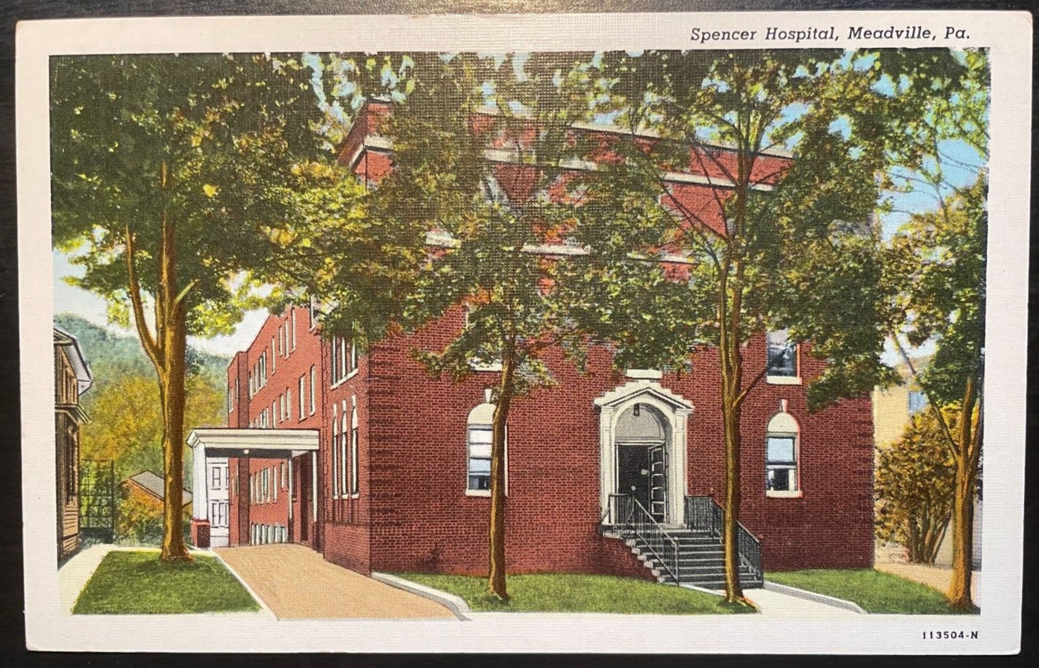 Vintage Postcard 1915-1930 Spencer Hospital, Meadville, Pennsylvania