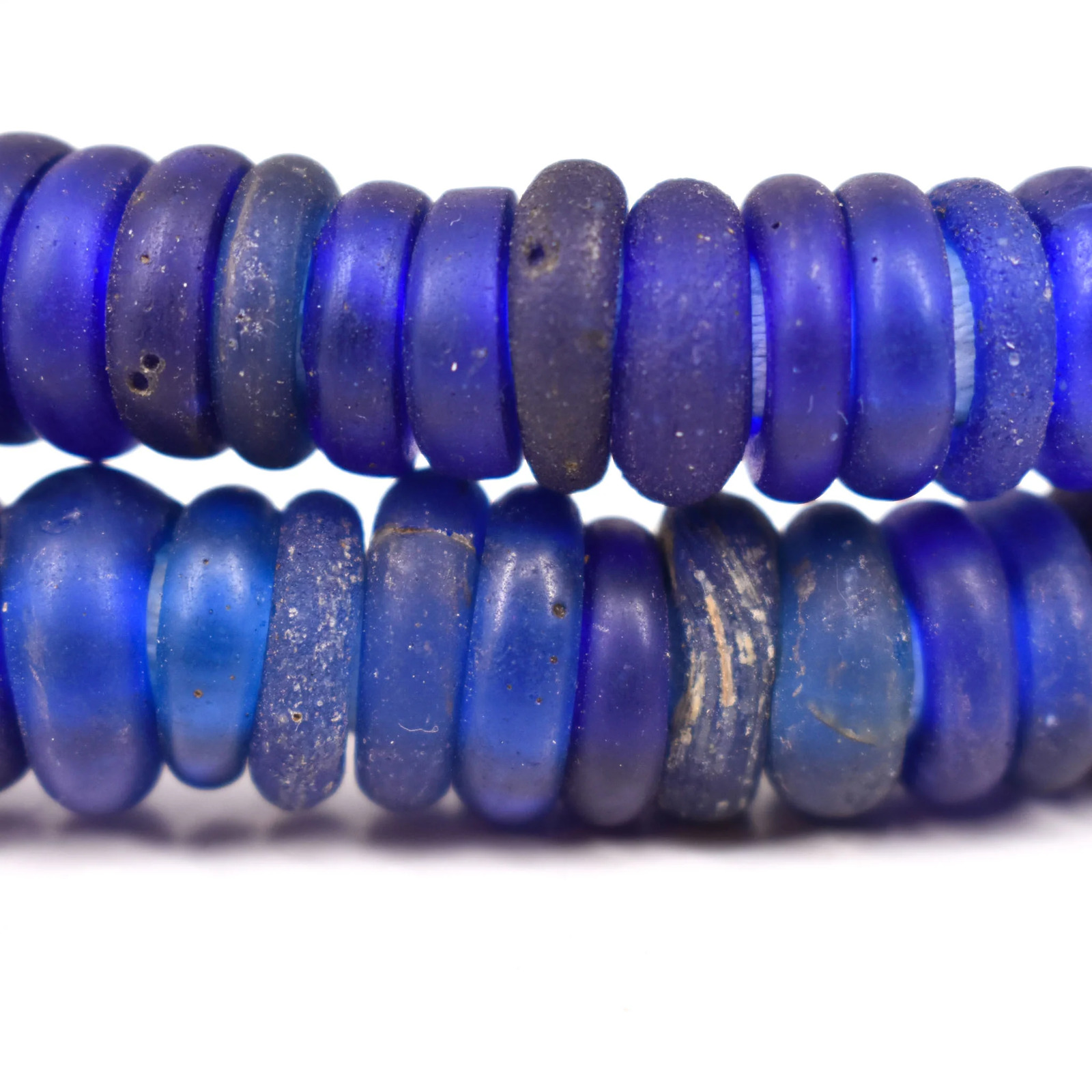 Dutch Donuts Cobalt Blue Wound Annular Trade Beads