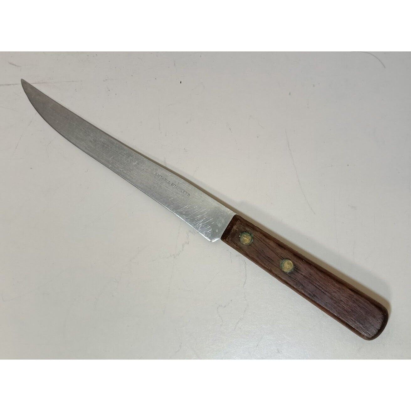 Vintage Ontario Stainless Steel Kitchen Knife with Wooden Handle Durable & Sharp