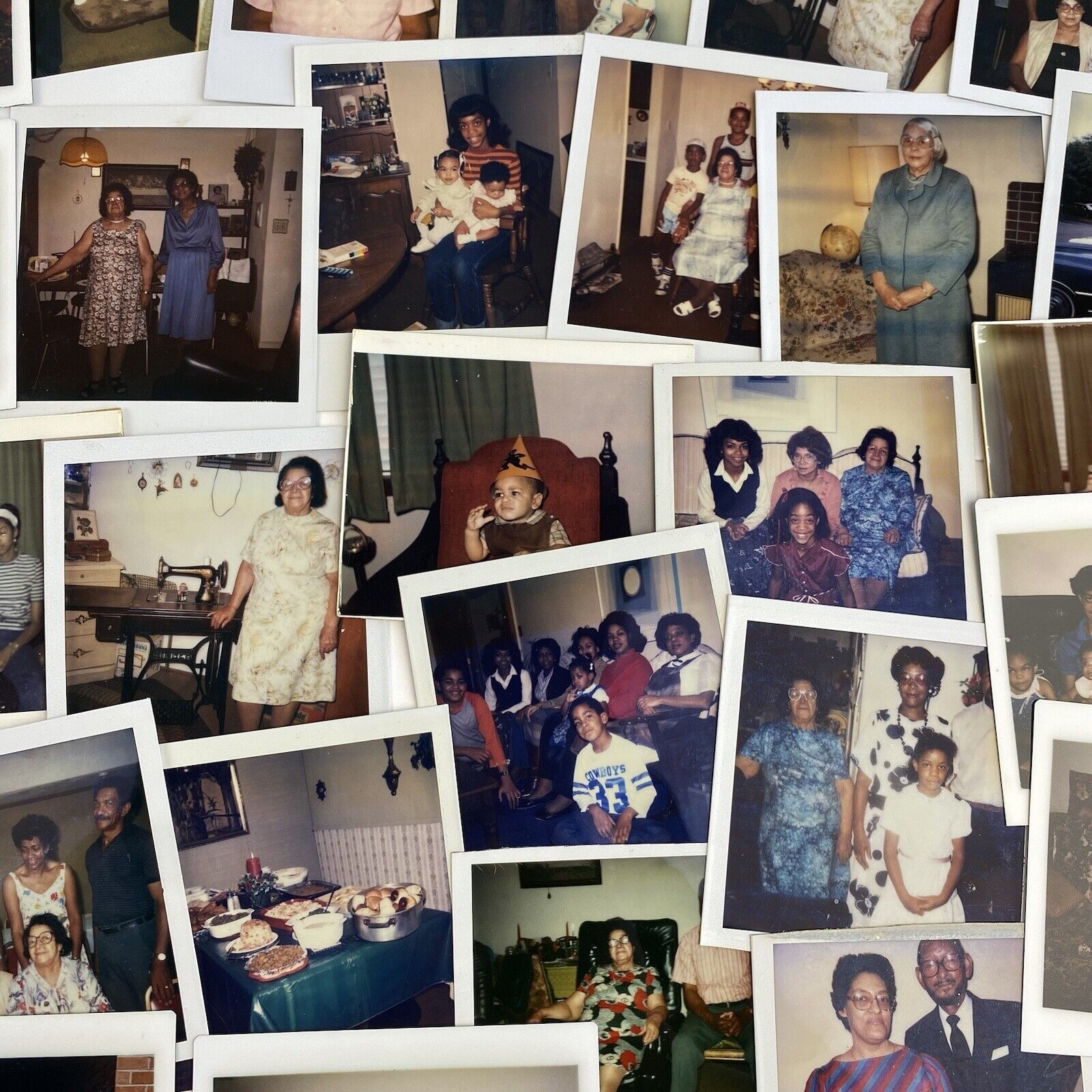 28 African American Vintage Photos Original Polaroid Color Snapshots 1980's