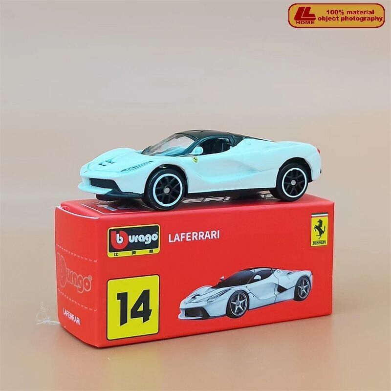 Bburago 1:64 Ferrari #14 LaFerrari White Damper Alloy Diecast Car Model Toy Gift