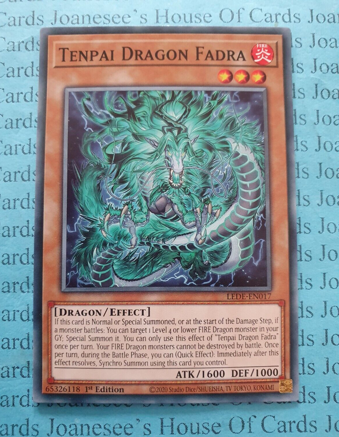 LEDE-EN017 Tenpai Dragon Fadra Yu-Gi-Oh Card 1st Edition New