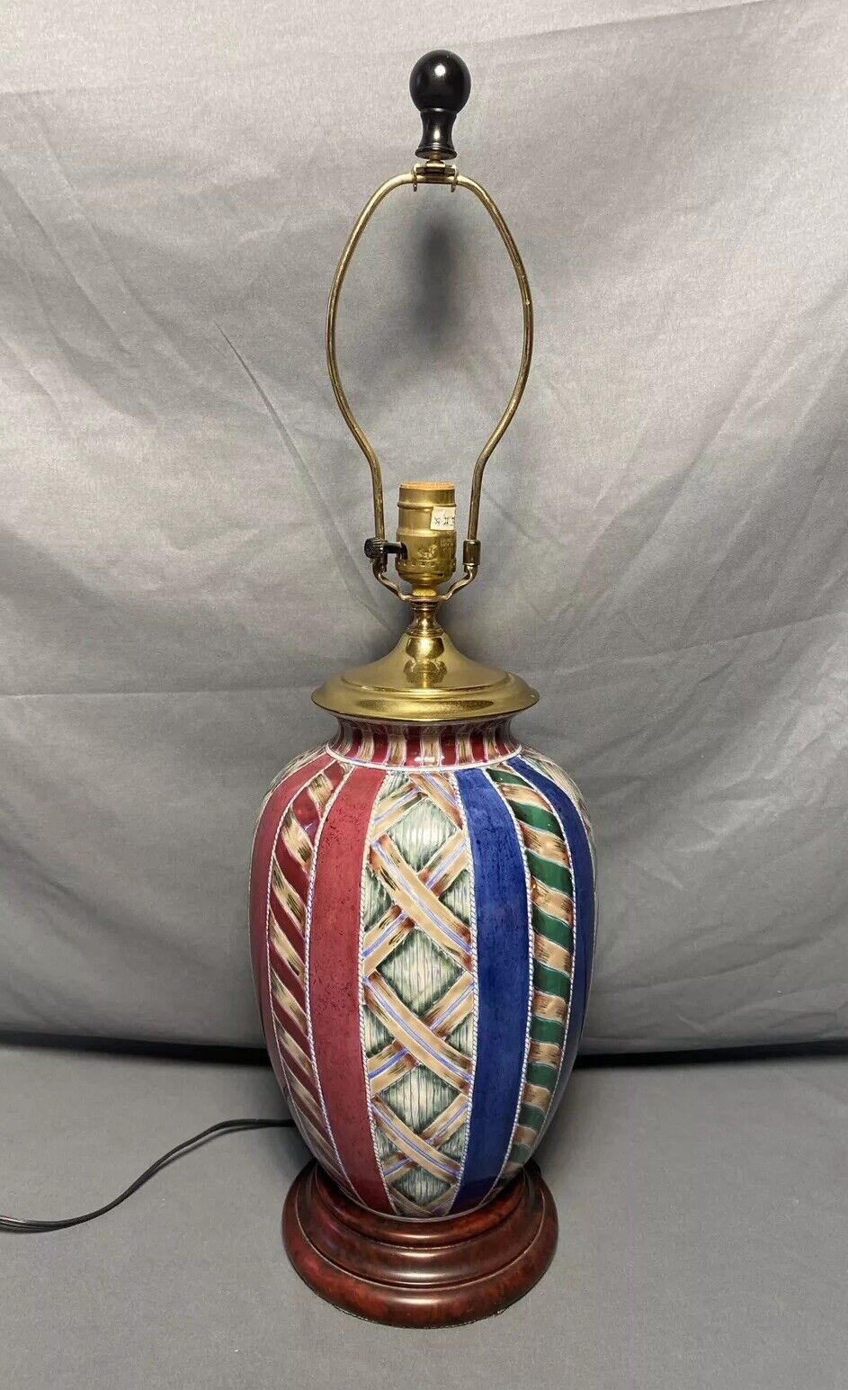 Vintage Wildwood Chinoiserie Porcelain Ginger Jar Vase Table Lamp 27.5\