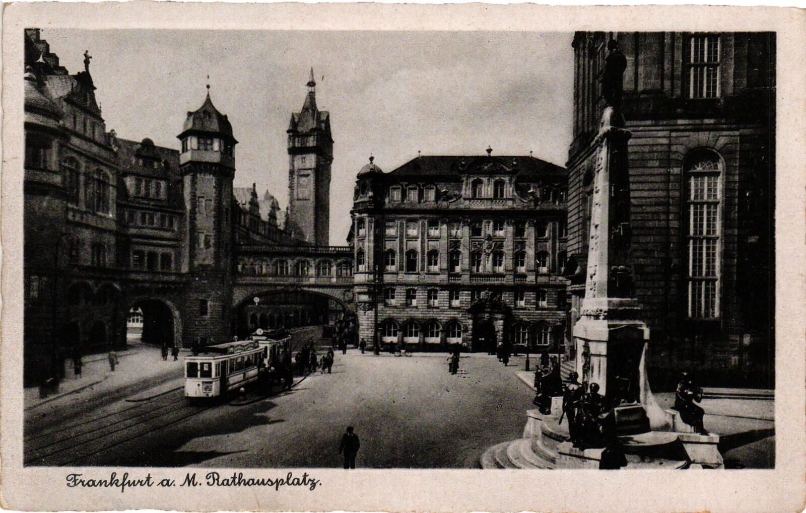 Vintage Postcard- Rathausplatz, Frankfurt