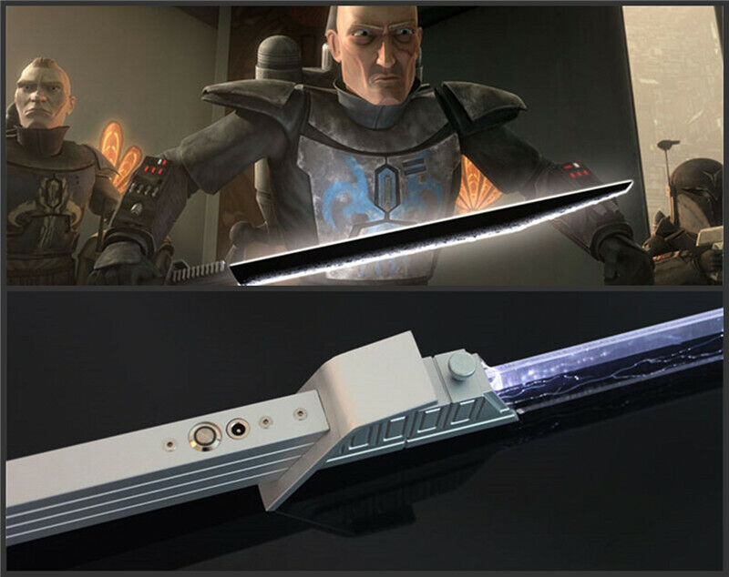 Star Wars Mandaloria Darksaber White Lightsaber Sword High Tech All Metal Handle