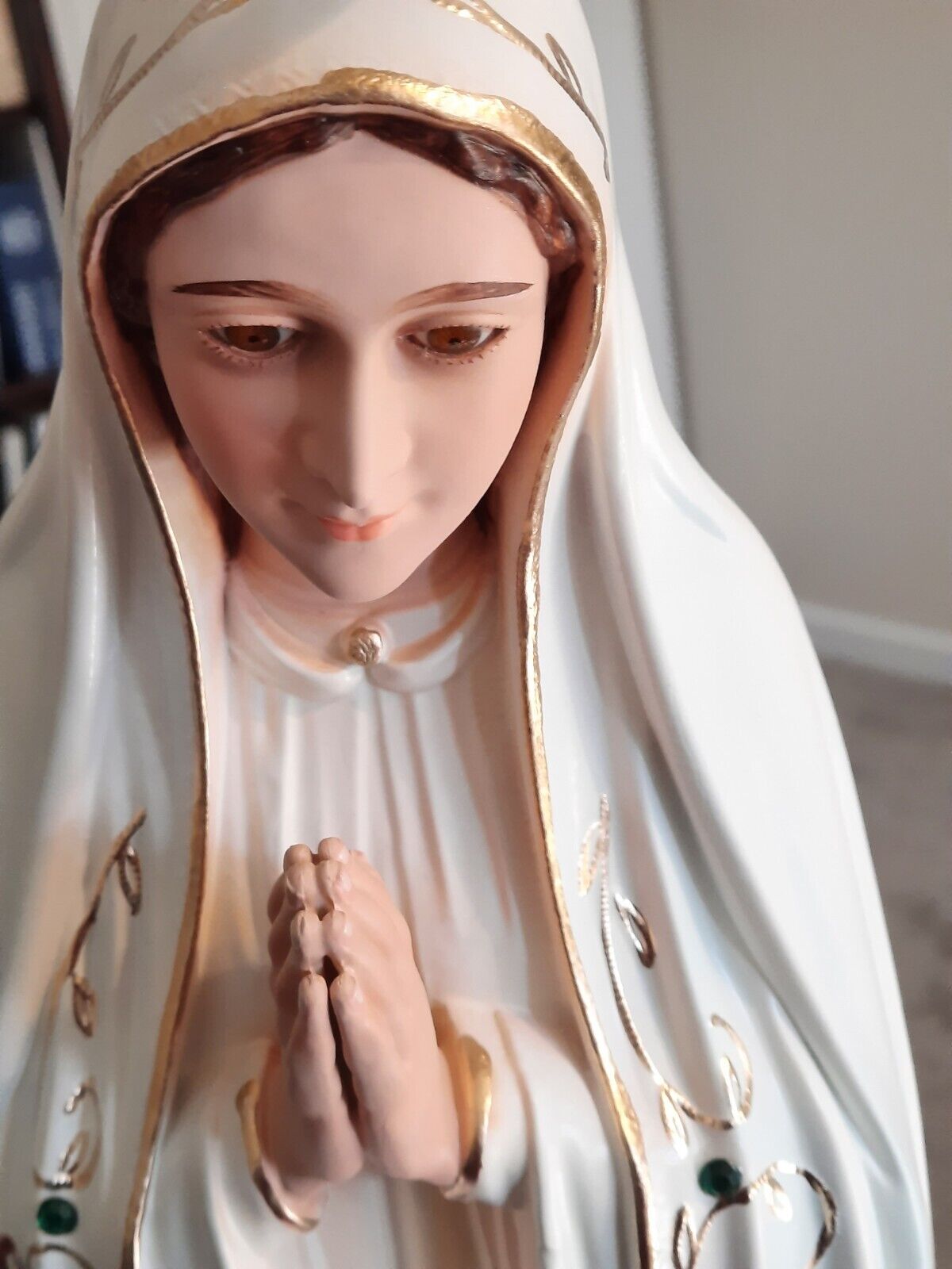 29.5 Inch Our Lady Of Fatima Virgin Mary Religious Statue Glass Eyes From Fatima