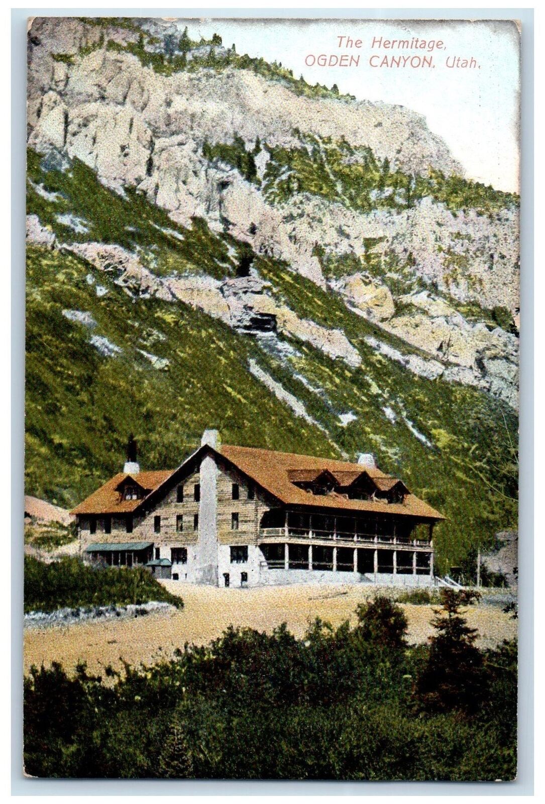 c1950\'s The Hermitage Hotel Restaurant Building Ogden Canyon Utah UT Postcard
