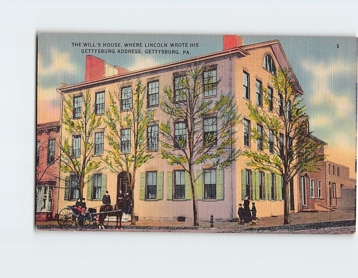 Postcard The Will\'s House Gettysburg Pennsylvania USA
