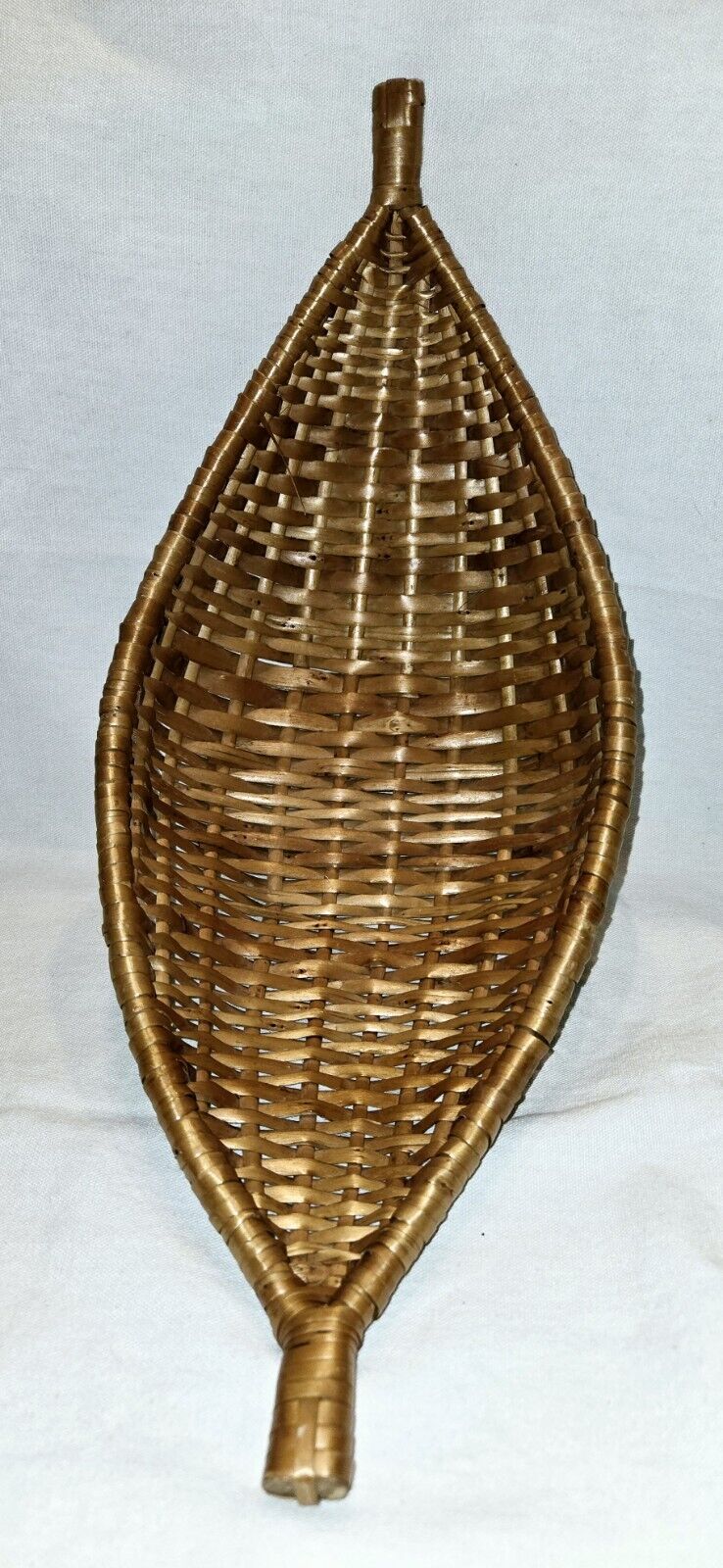 Vtg. Gondola/Canoe Boho Woven Wicker Bread Basket* 17\
