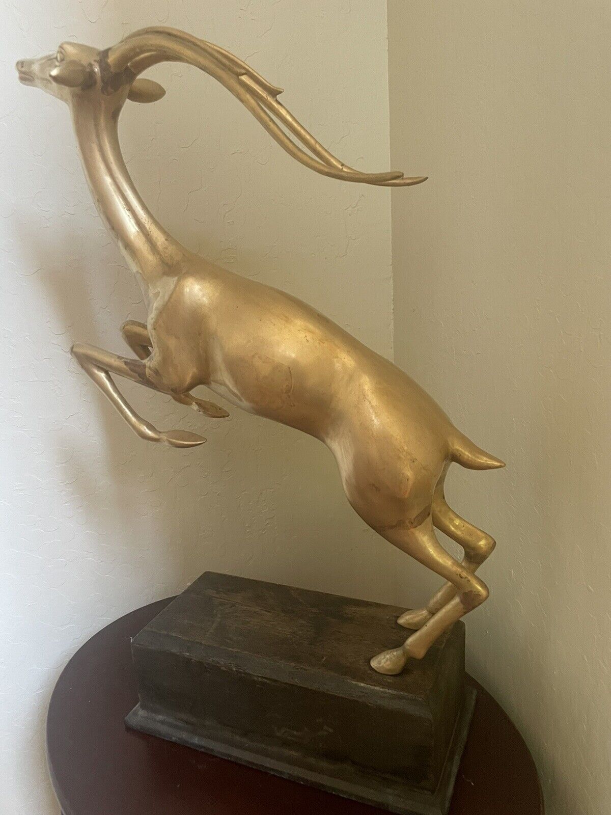 Stunning Antique Sculpture Frederick Chicago Brass Statue Antelope Deer Figurin/