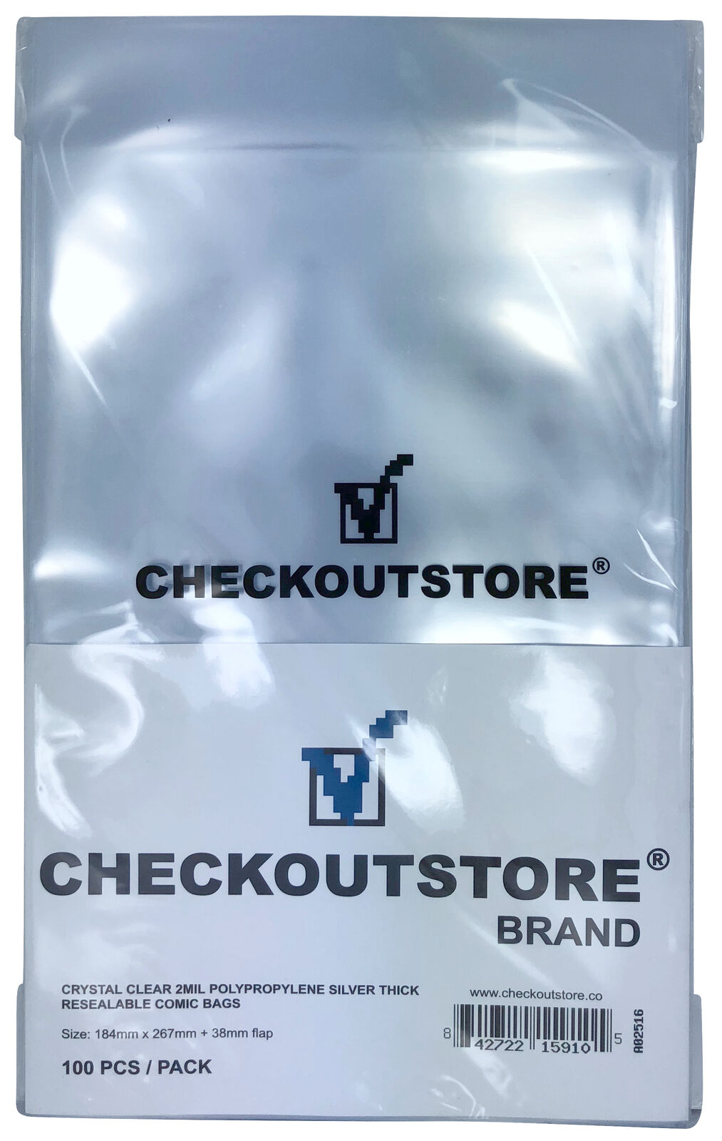 CheckOutStore Crystal Clear Silver Age Thick Comic Book Bags Sealable Flap