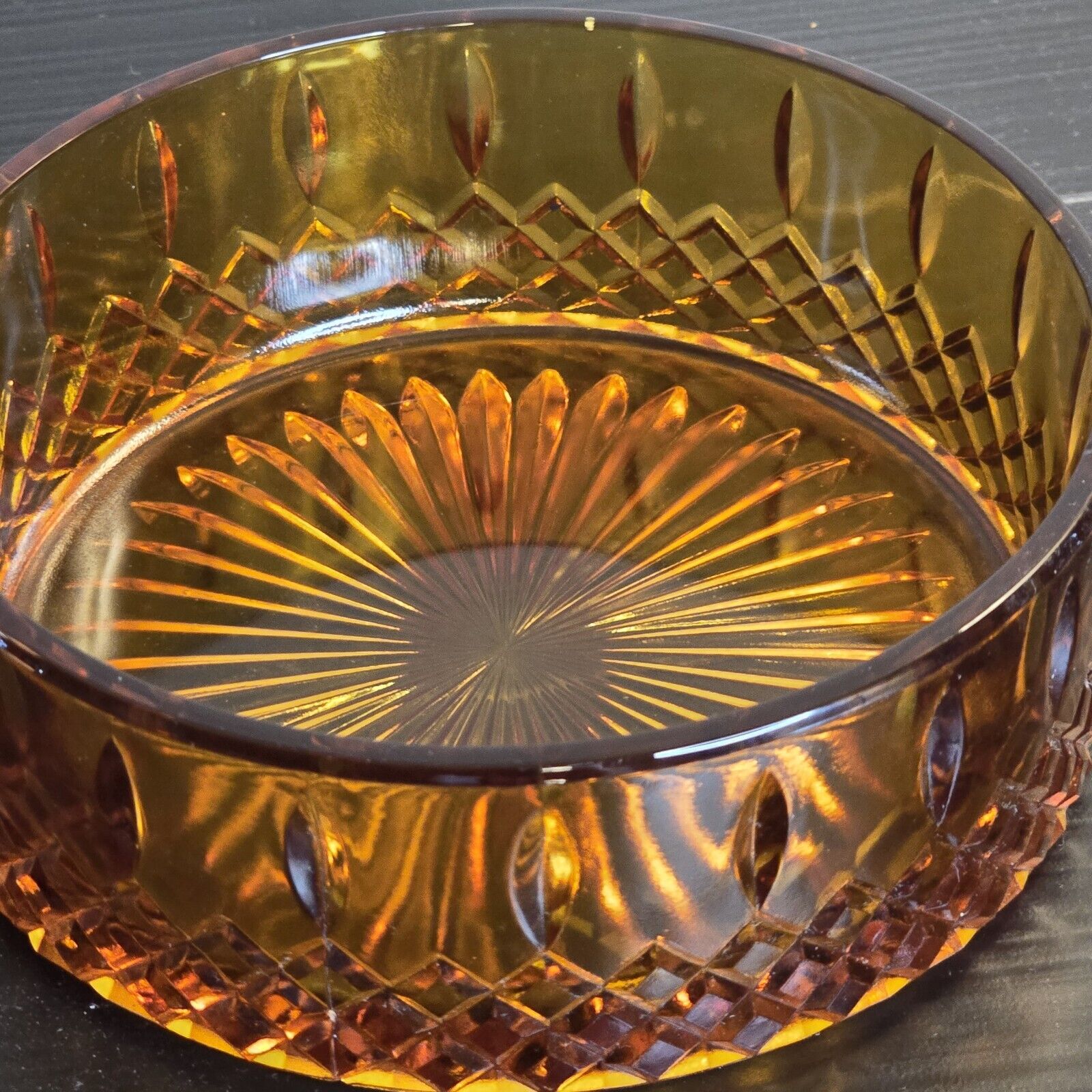  Indiana Glass Amber Round Candy Bowl  6\
