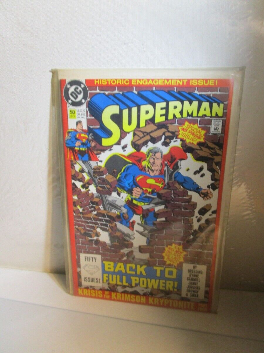 DC Comics Superman #50 Comic December 1990 Back to Full Power BAGGED BOARDED
