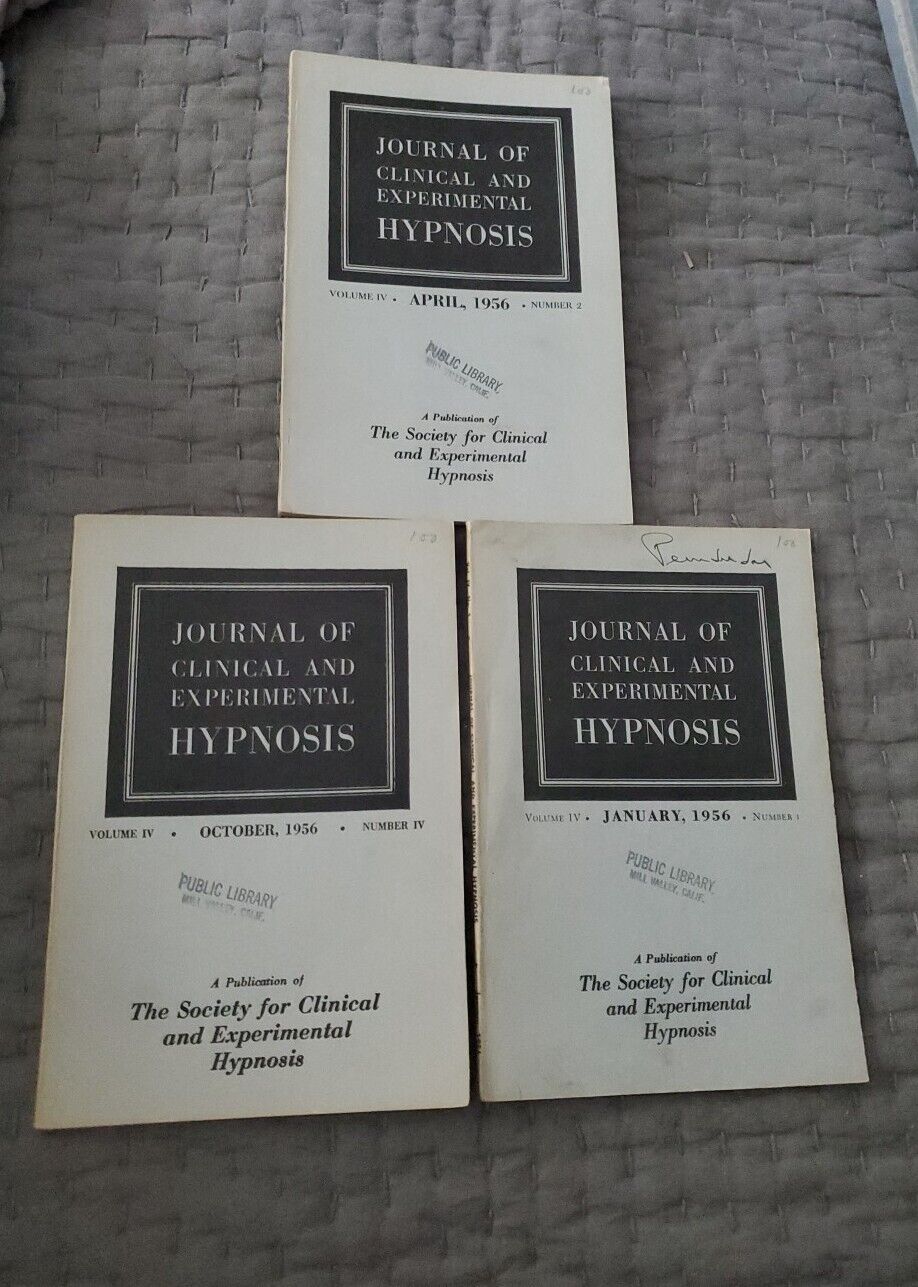 Journal of Clinical & Experimental Hypnosis 1956 lot of 3