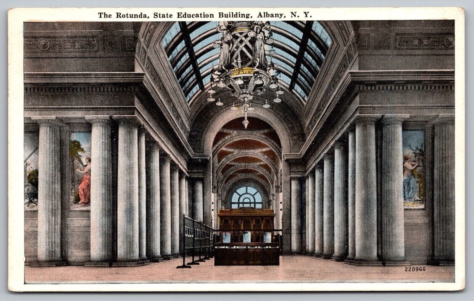 Rotunda State Education Building Albany New York Interior Government Postcard
