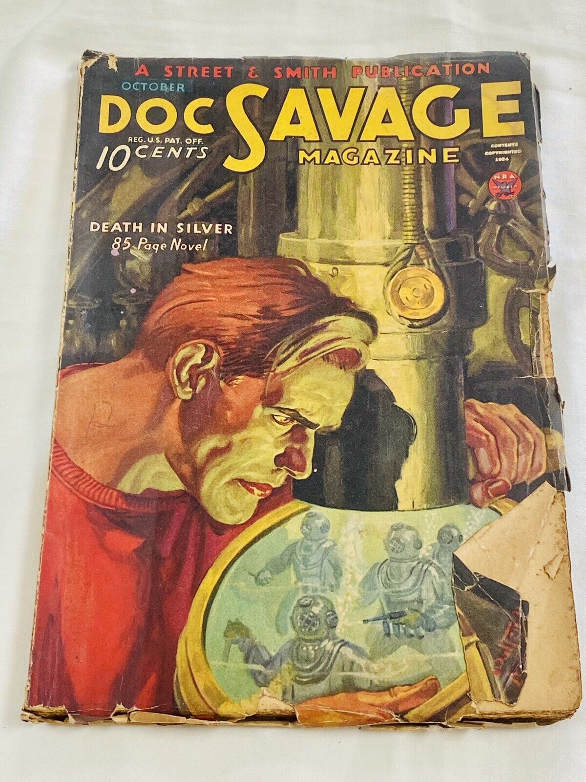 Original Doc Savage October 1934 Pulp Magazine “Death In Silver” Volume 4 #2