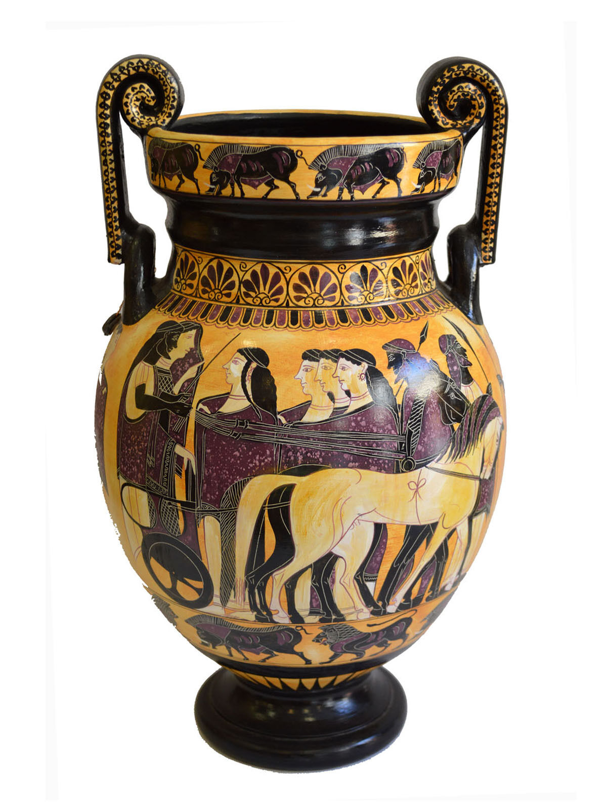Ancient Greek Wedding Theme -Volute Krater Vase - Museum Replica
