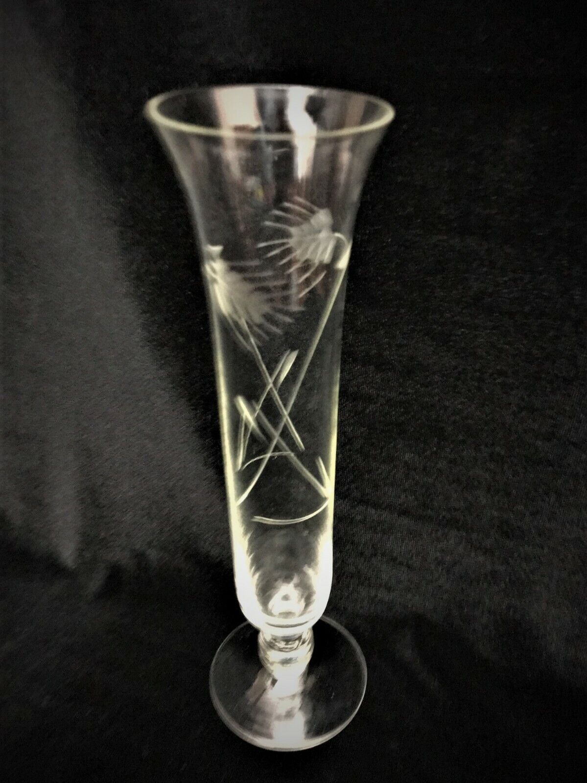 Bud Vase Clear Etched Crystal 8\