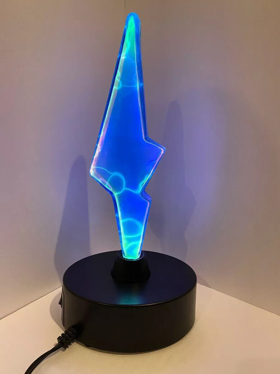 VINTAGE Rare LumiSource Electra Lightening Plasma Glass Art Motion Lamp Blue