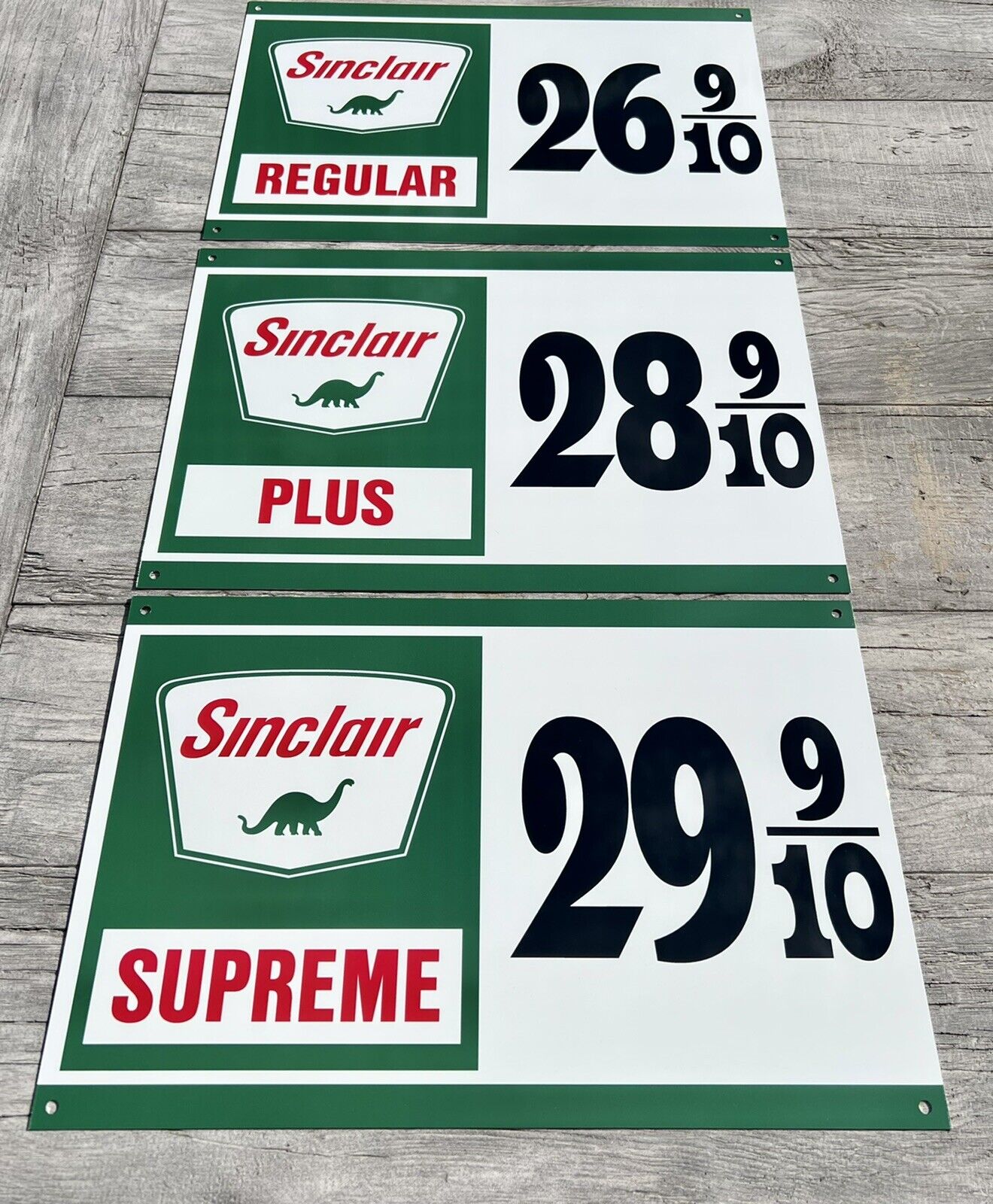 Sinclair gasoline advertising sign rare 3 piece sign vintage reproduction