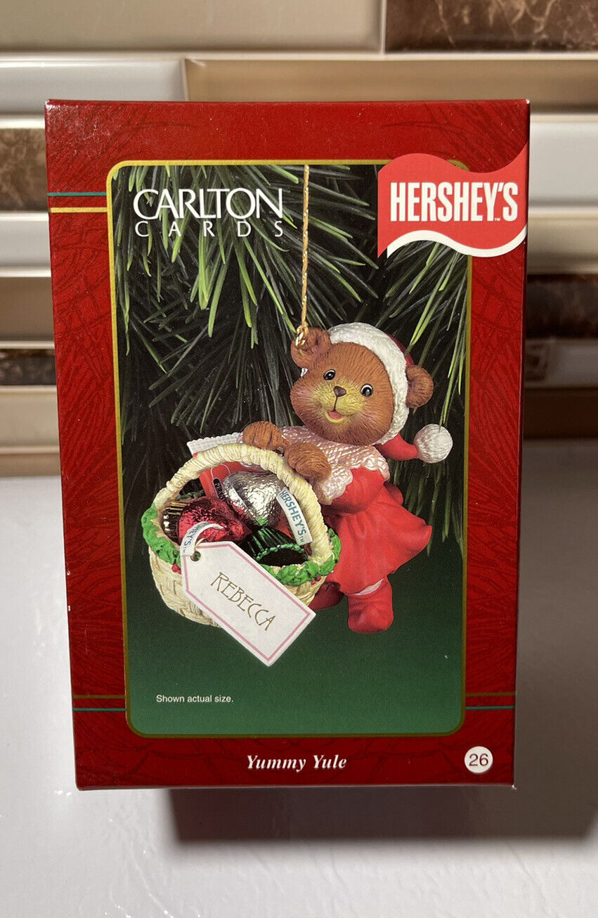 1998 Carlton Cards Hershey YummyYule  PerfectPresent Ornament New Inc Name Sheet