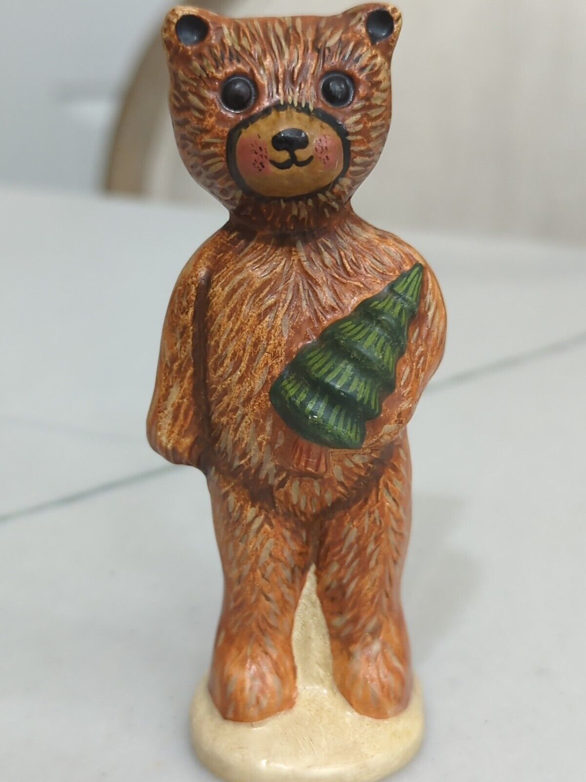 VAILLANCOURT Folk Art Standing Bear 1996 Signed Rare Xmas Tree VTG 