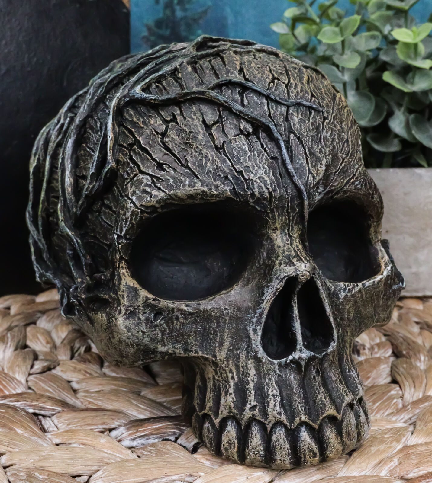 Ebros Tree Spirit Dryad Skull Collectible Figurine Desktop Home Decor 4.5H