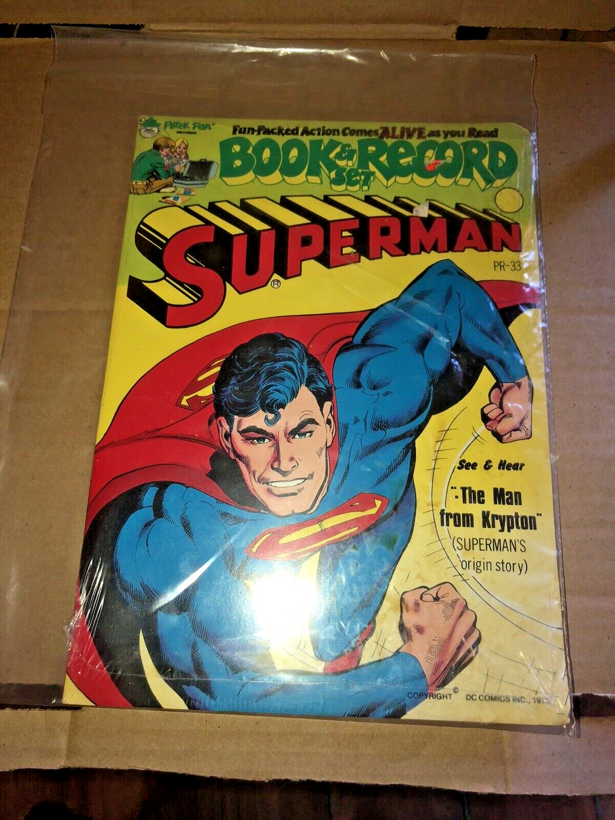 RARE SEALED SUPERMAN MAN FROM KRYPTON ORIGIN STORY BOOK RECORD SET PR33 1978