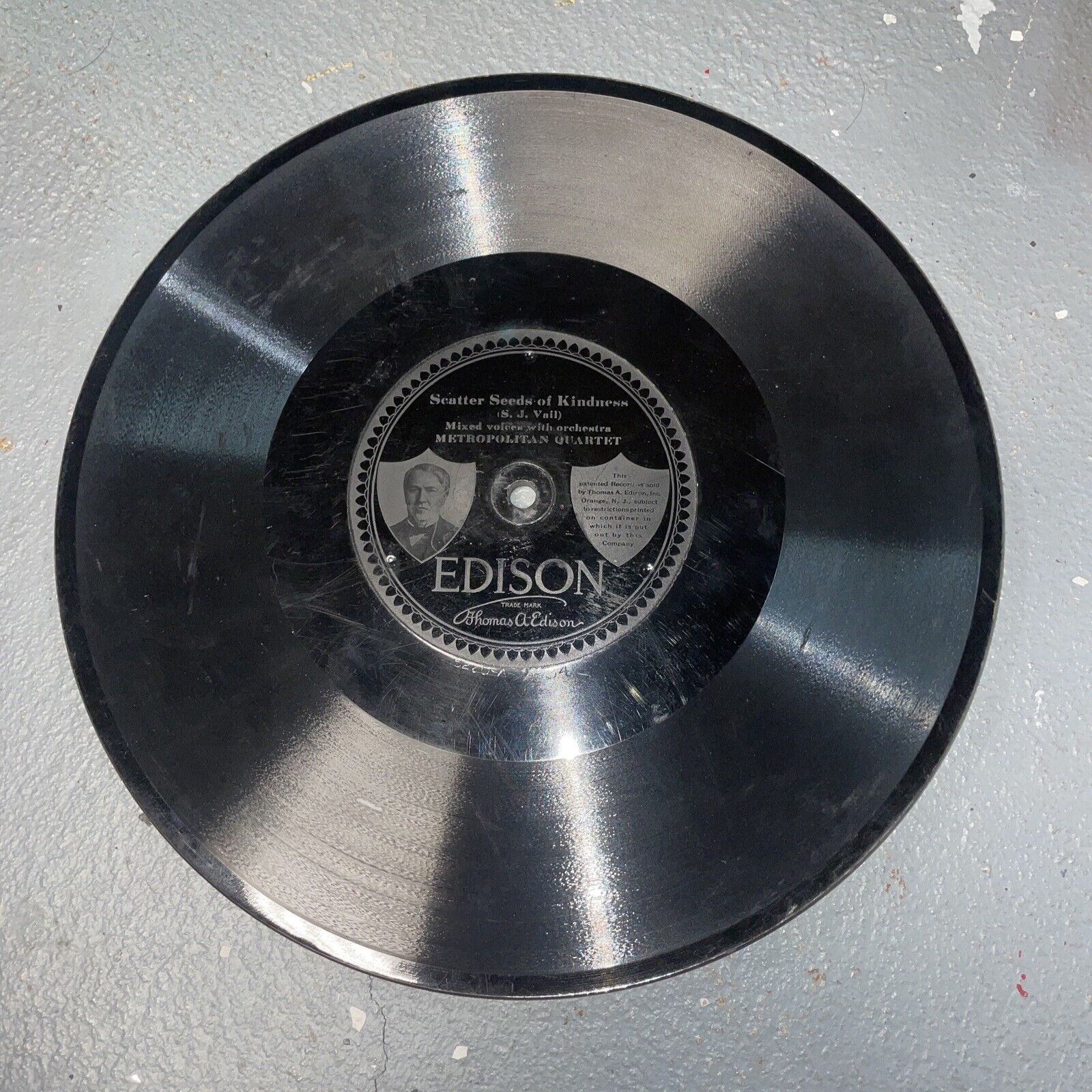 Early Edison Diamond Disc Record Scatter Seeds Of Kindness Impressed Label