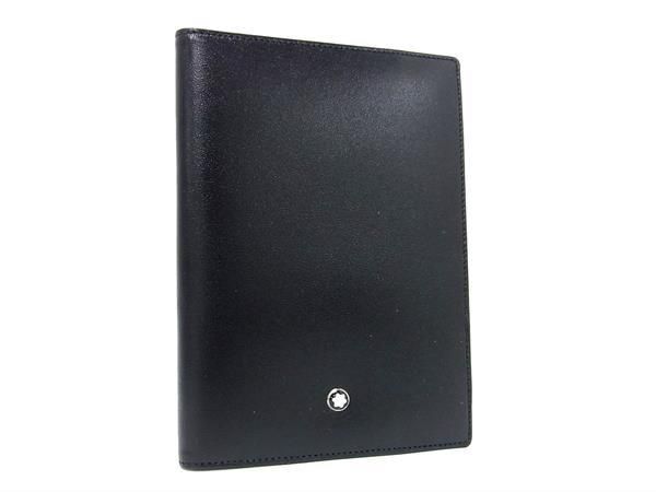 Mont Blanc Leather Notebook Cover Schedule Book Men\'S Black At7381