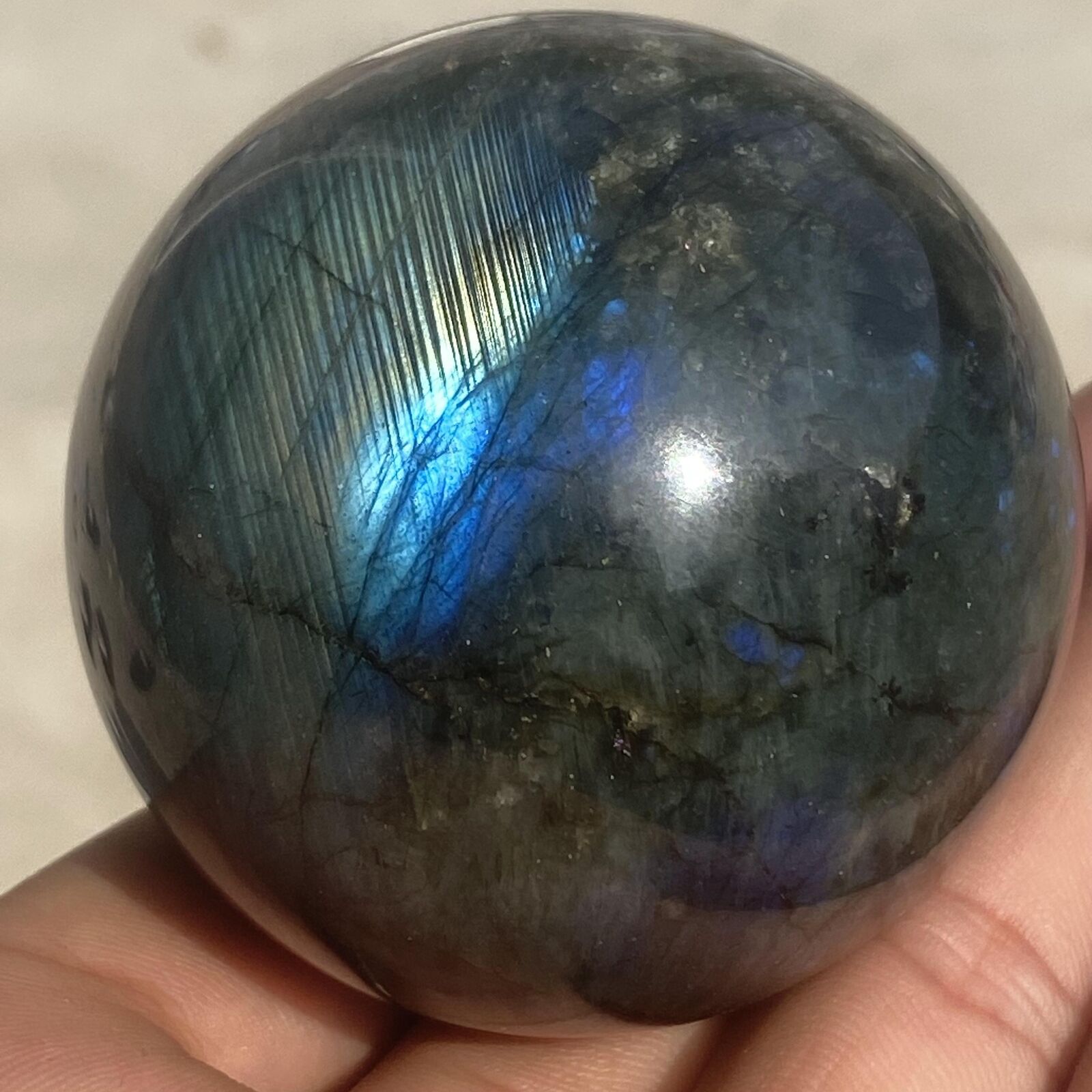 Top 50mm Natural labradorite ball Quartz Crystal sphere Reiki healing 1pc Z-81